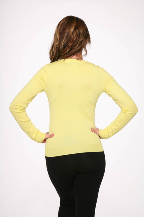 Gilet jaune à col rond-2
