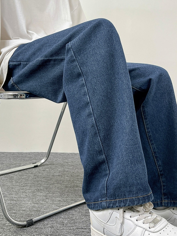 Jean suelto de pierna recta para hombre-3