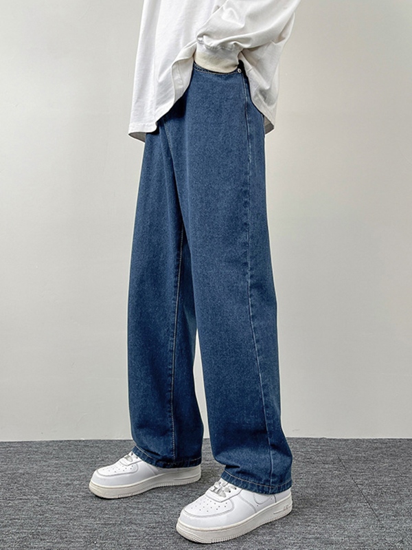 Jean suelto de pierna recta para hombre-2