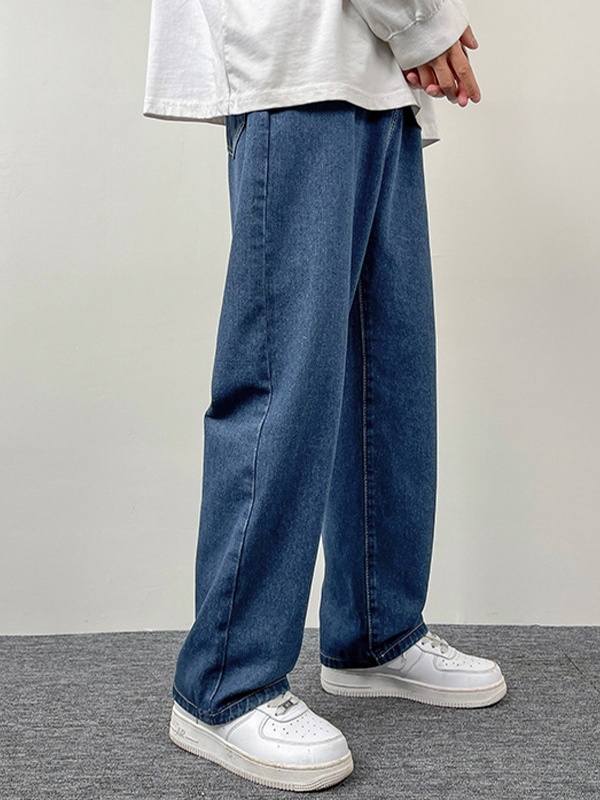 Jean suelto de pierna recta para hombre-1