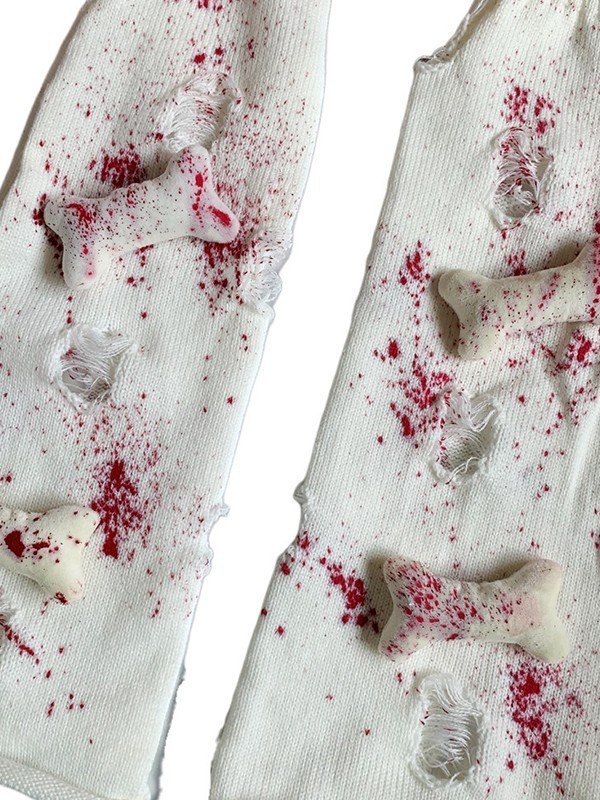Calentador de piernas de punto desgastado Bloody-1